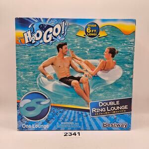 BESTWAY H2OGO DOUBLE RING LOUNGE FLOATING POOL MAT  74INx46IN NIB